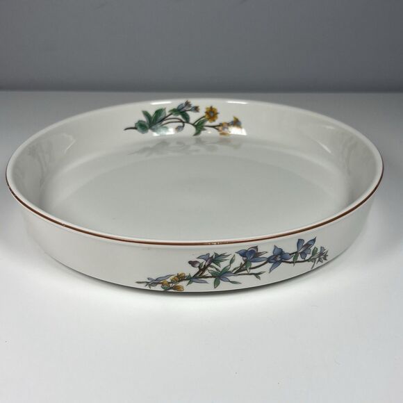 10" Round Pie Quiche Baking Dish Floral Casserole Citation By Woodhill - Picture 8 of 9